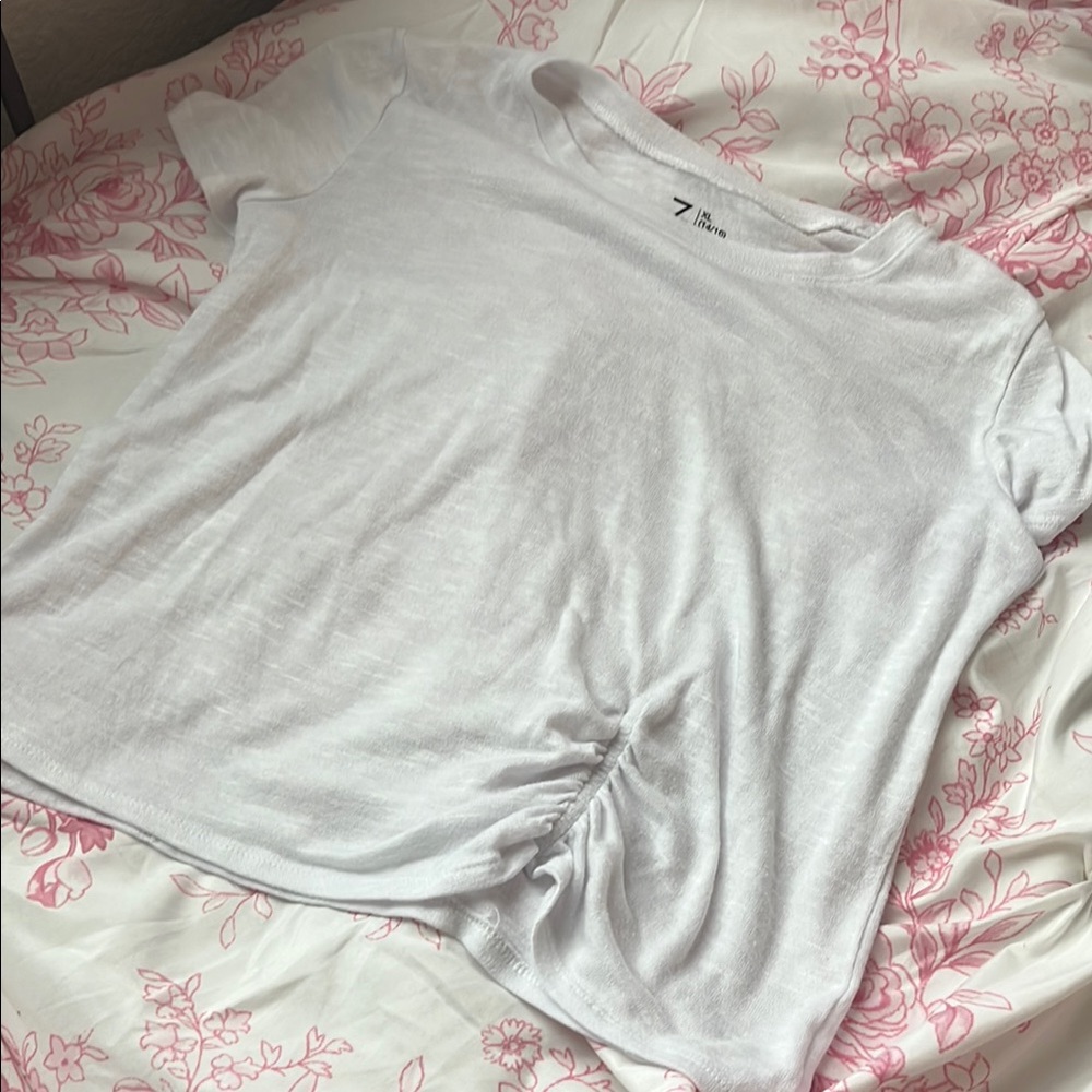 Zella Gray Polo T-Shirt with Ruched Style